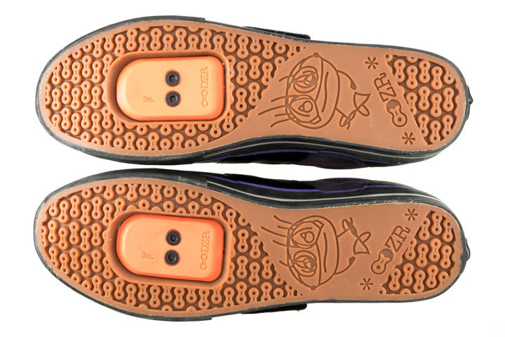 Purp Clipless Bike Shoe | DZRshoes - bottom view