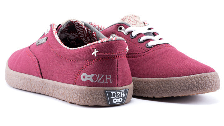 Shift Red Flat Pedal Shoe | DZRshoes - back and front view