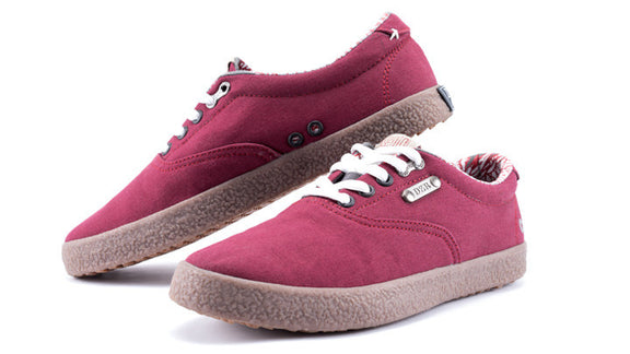 Shift Red Flat Pedal Shoe | DZRshoes - stacked, side view