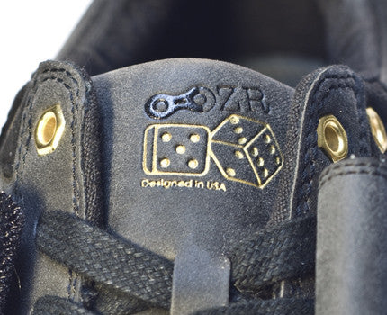 Dice Black Clipless Bike Shoe | DZRshoes - closeup